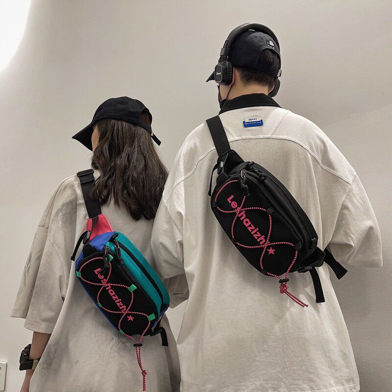 国潮ins潮牌学生新款男士斜挎包 单色空间男士包袋