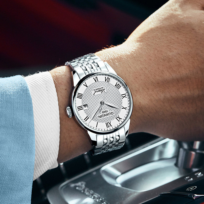 瑞士正品冠琴超薄防水男士机械表 冠琴荣事翔国产腕表