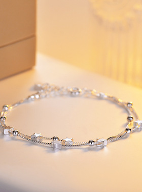 小蛮腰纯银手链女款情人节礼物