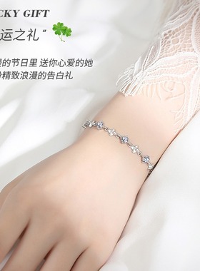 999纯银四叶草手链女生轻奢小众