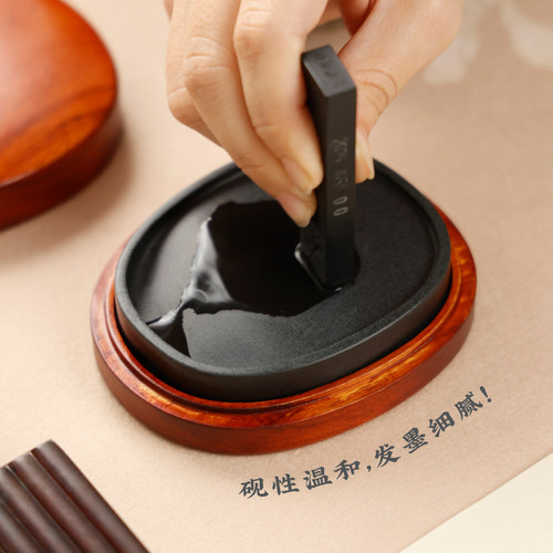 【送开砚套装】歙砚青鱼子砚掌中宝 砚台研墨批发砚台安徽砚台原石料 带盖密封 书法专用匠人手造 - 图2