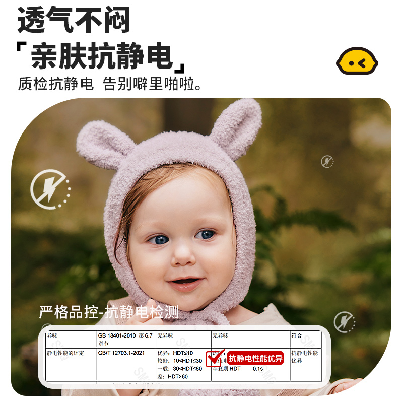 婴儿帽子秋冬季女宝宝红色新生儿可爱洋气护耳加绒针织帽儿童帽子 - 图2