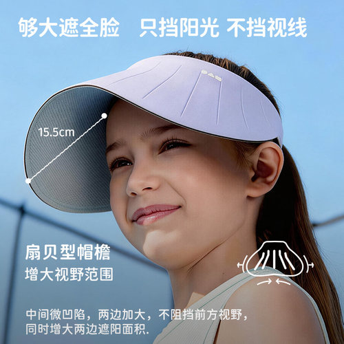 柠檬宝宝儿童防晒帽空顶太阳帽女童男孩大帽檐夏季户外软檐遮阳帽 - 图1