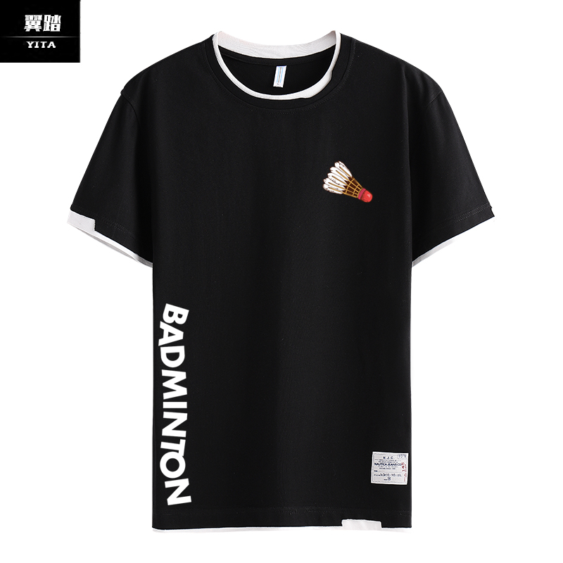 羽毛球运动员体育休闲短袖男女t恤 翼踏服饰T恤