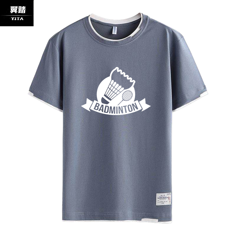 羽毛球运动员体育休闲短袖男女t恤 翼踏服饰T恤