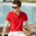 Áo thun nam tay ngắn màu rắn, áo thun mỏng 2019 hè Hàn Quốc của xu hướng ve áo nam bằng vải cotton nửa tay - Polo áo thun polo nam Polo