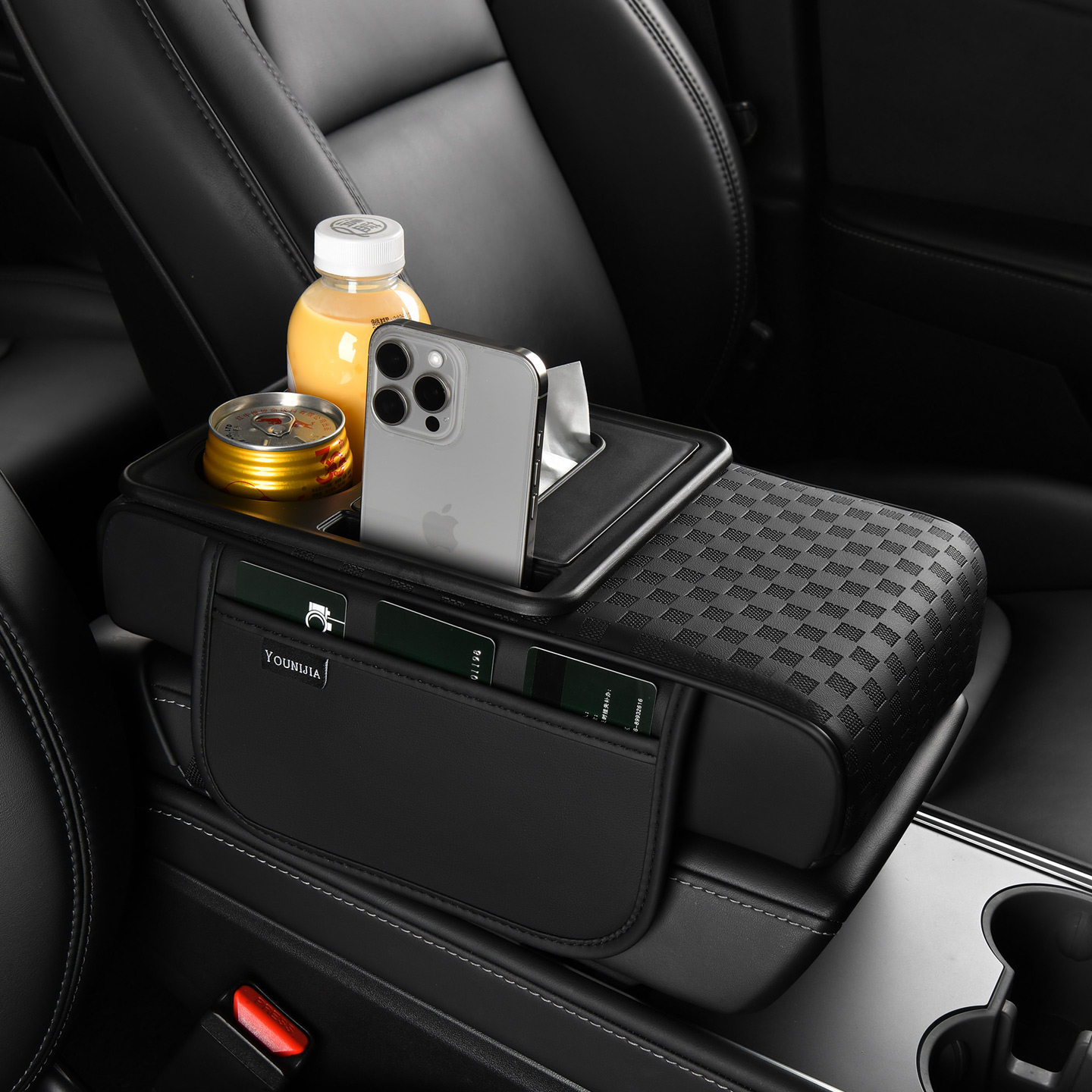 适用于大众探岳26款25车载纸巾盒水杯架增高垫收纳汽车扶手箱垫,淘宝优惠券,粉丝福利购,淘宝优惠卷