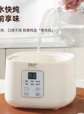 SAST电炖盅家用陶瓷全自动智能燕窝1L小电炖盅隔水炖盅礼品