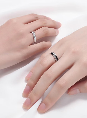 S925银公主与骑士情侣戒指男女表白对戒520情人节生日礼物送女友