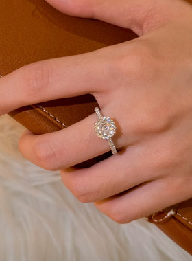 卓之凡珠宝 S925银新品2.5克拉千禧切八边石结婚戒指可送礼七夕款