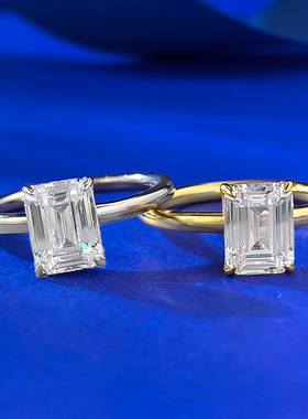 隆隆金S925银镀金极简风欧美ins款6*8小方糖戒指环可叠戴搭配款