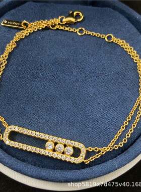 回形针别针项链不掉色女夏季高级感925银满天星锁骨链颈链