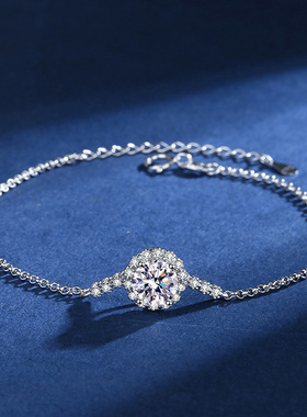 s925银d色1克拉莫桑石手链多款合集女情人节生日礼物源头工厂批发