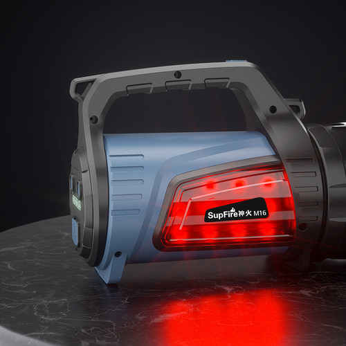 神火M16手提探照灯led强光充电家用户外远射超长续航手电筒应急灯 - 图1