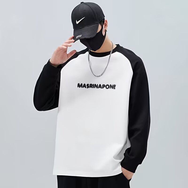 撞色休闲卫衣男秋冬季2025新款宽松打底衫潮牌情侣插肩长袖上衣男,淘宝优惠券,粉丝福利购,淘宝优惠卷