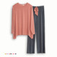 Summer and autumn Modal women's pajamas suit long-sleeved trousers round neck thin yoga large size loose casual confinement home clothes