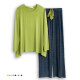 Summer and autumn Modal women's pajamas suit long-sleeved trousers round neck thin yoga large size loose casual confinement home clothes