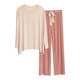 Summer and autumn Modal women's pajamas suit long-sleeved trousers round neck thin yoga large size loose casual confinement home clothes
