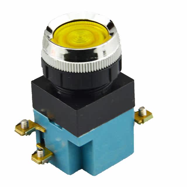 Hong Kong Bo button switch LA19-11 red green yellow 25MM self-reset flat button switch