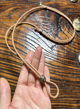 可调节植鞣革头层牛皮绳吊坠皮绳