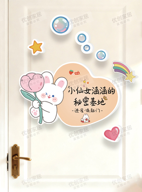 儿童房装饰牌布置女孩房间门牌
