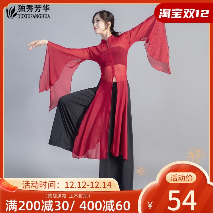 古典舞蹈服女新款古风汉唐大袖身韵纱衣飘逸广袖中国舞表演出服装