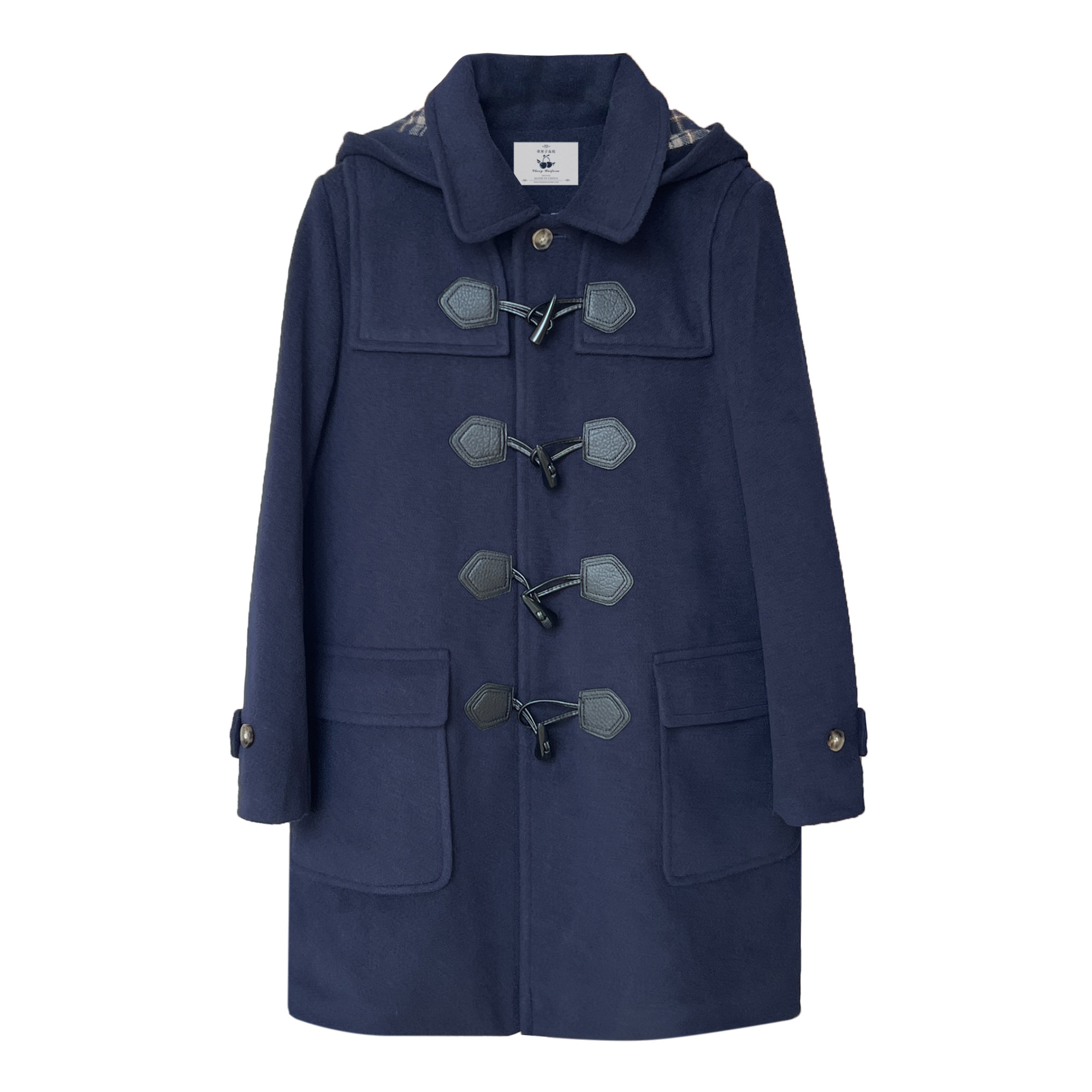 车厘子jk【冬雾原】日系连帽牛角扣大衣女原创学院风加厚长款外套,淘宝优惠券,粉丝福利购,淘宝优惠卷