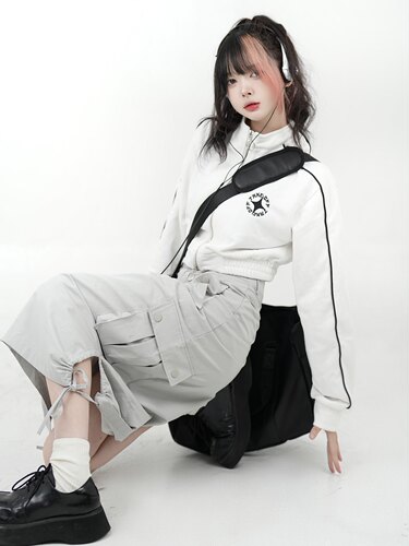 Takeoff咖喱正肩短外套女修身学院风休闲立领上衣秋2022拉链开衫 - 图3