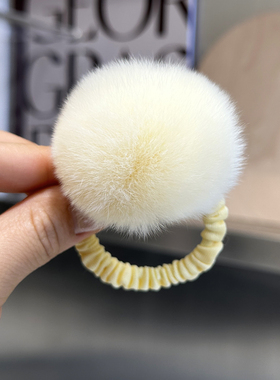糖果色獭兔毛毛绒球球发绳发饰
