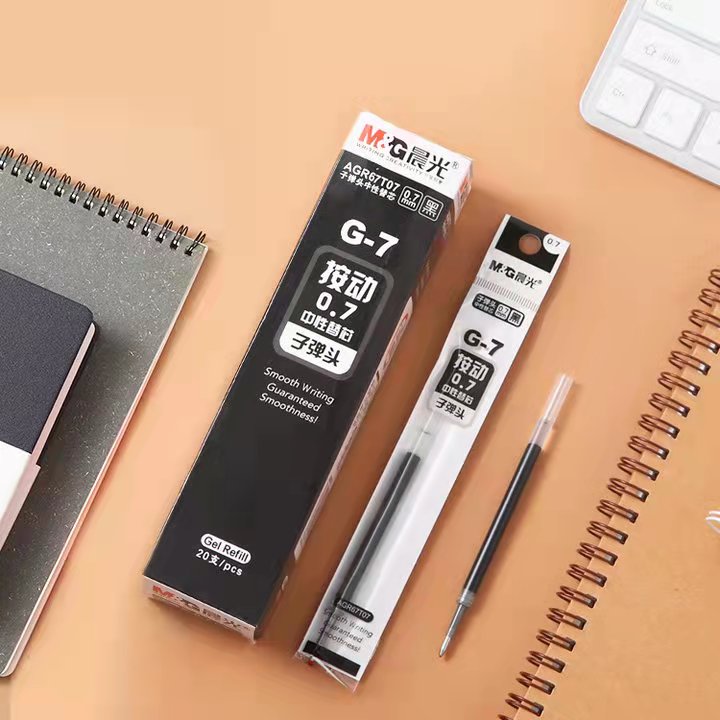 Morning light press gel pen refill G-7 bullet black