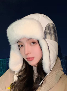 秋冬女毛绒保暖护耳防风雷锋帽