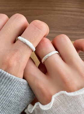 星河情侣对戒纯银s999轻奢小众戒指银对戒情侣款纪念日礼物送女友