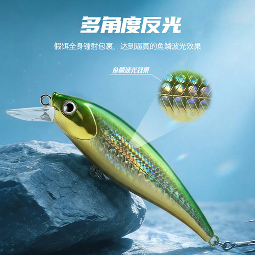熊王路亚饵花药米诺沉水翘嘴鲈鱼鳜鱼假饵仿真饵78mm9.2g 65mm 5g - 图2