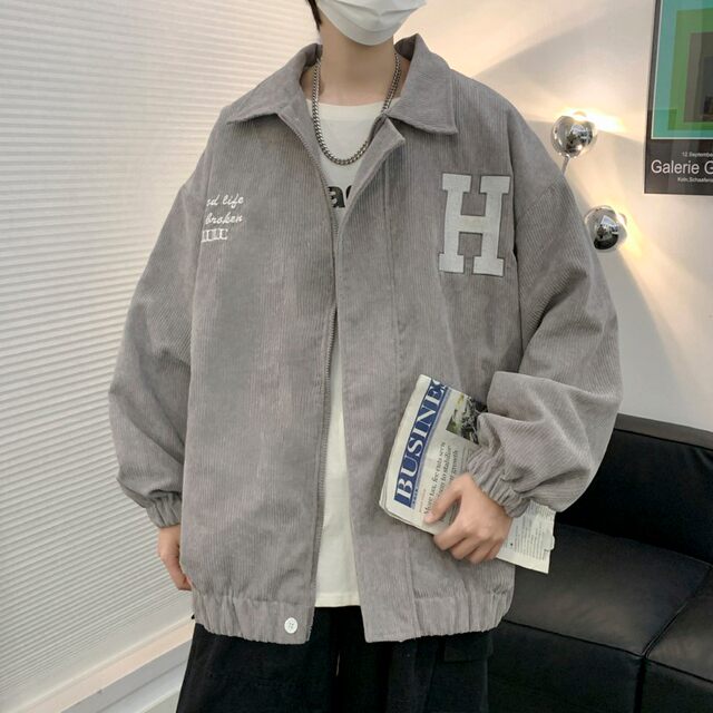 Hong Kong style retro trendy corduroy work jacket