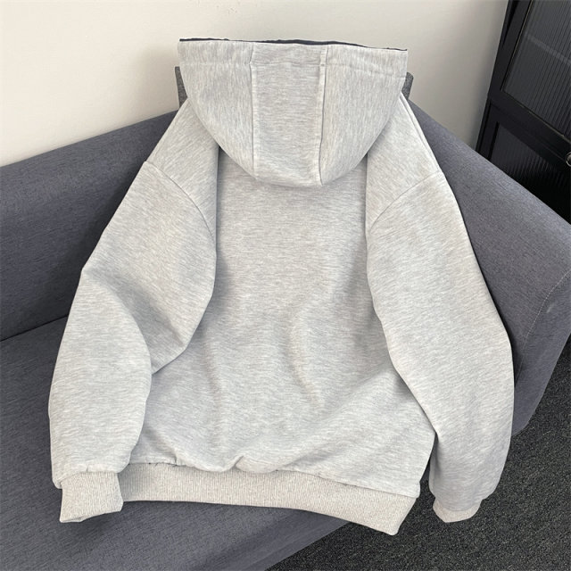 Retro simple casual reversible jacket for men and women spring and autumn hooded sports stitching striped baseball uniform