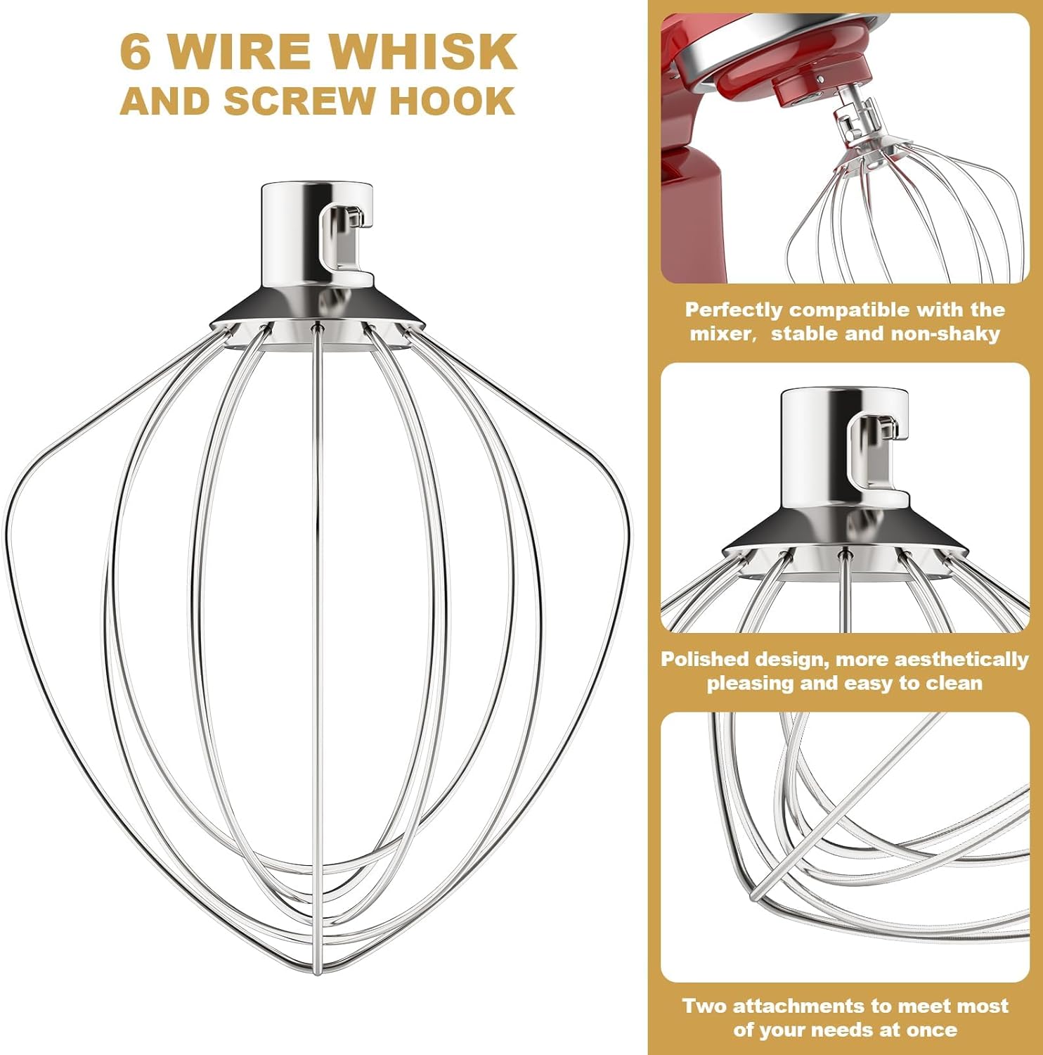 只能用Kitchenaid4.5-5QT抬头款凯膳怡厨师机和面团钩打蛋器厨宝 - 图2
