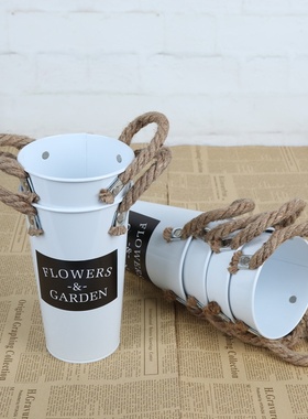 铁皮花桶醒花桶鲜花桶插花花器花瓶容器家居装饰摆件防水防锈花筒