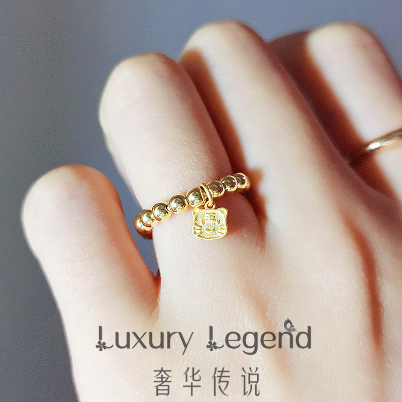 奢华传说开心虎金戒指黄18k金珠宝 luxurylegend手饰