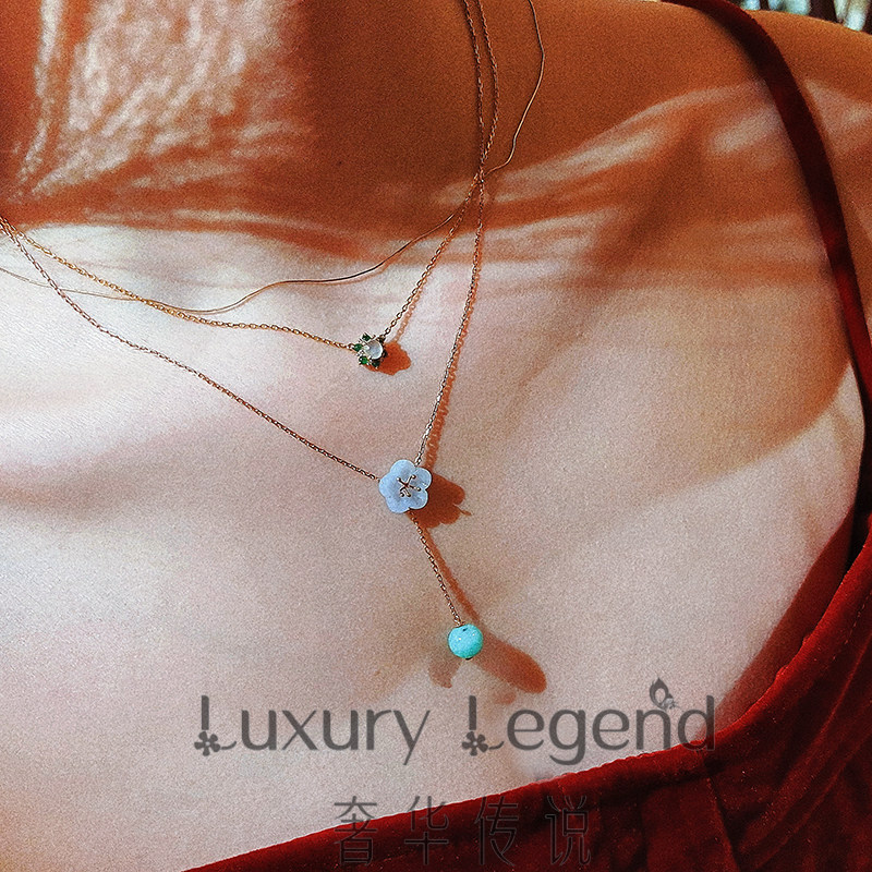 奢华传说珠宝太阳花开小黄金锁骨链 luxurylegend颈饰