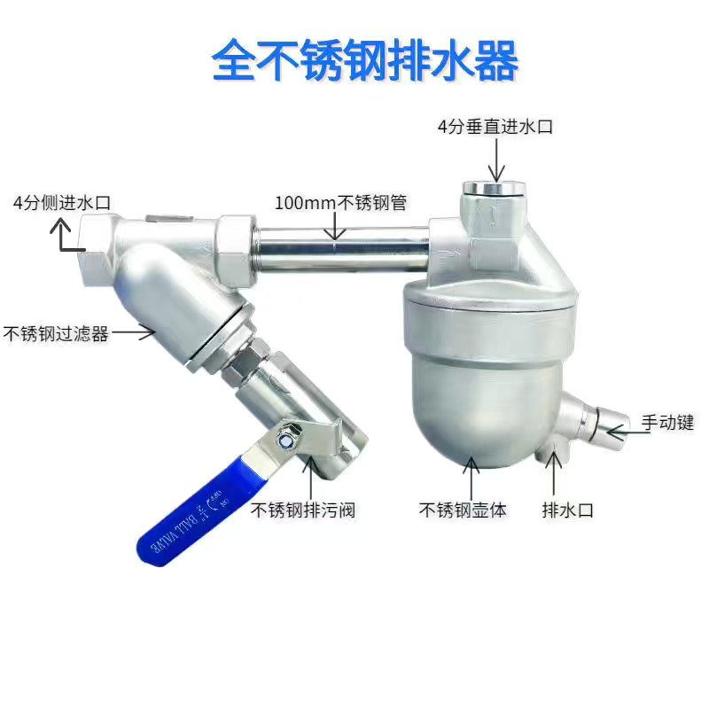 SA6D零气耗不锈钢自动排水器空压机储气罐干燥机过滤器自动排水阀