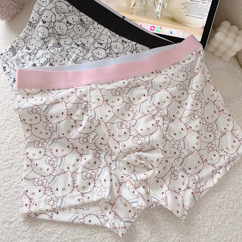3丽欧男友～猛男凯蒂猫可爱卡通内裤男小奶狼狗平角裤送男友礼物