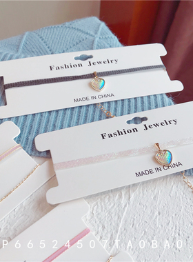 原创幻彩鱼鳞片项圈双层锁骨链