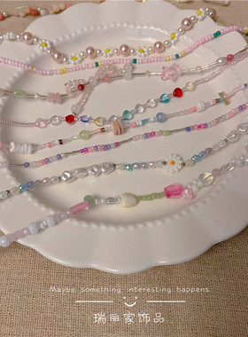 亚克力水晶女彩色水晶串珠项链