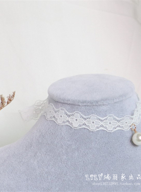 choker原创超仙白色蕾丝锁骨链