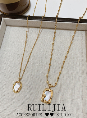 贝壳太钢项链女时尚百搭