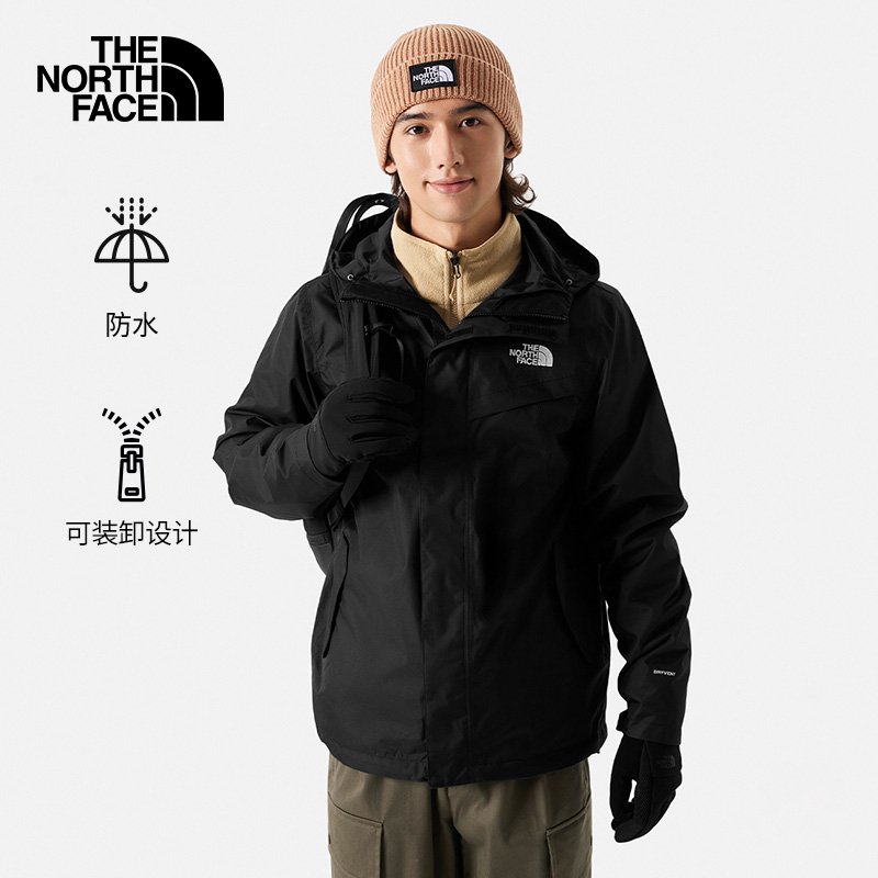 TheNorthFace北面三合一冲锋衣男抓绒内胆防水外套新 - 图2