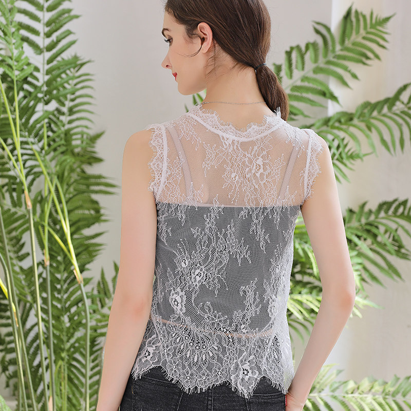 2021夏秋短款打底仙女镂空蕾丝衫 佐朵蕾丝衫/雪纺衫