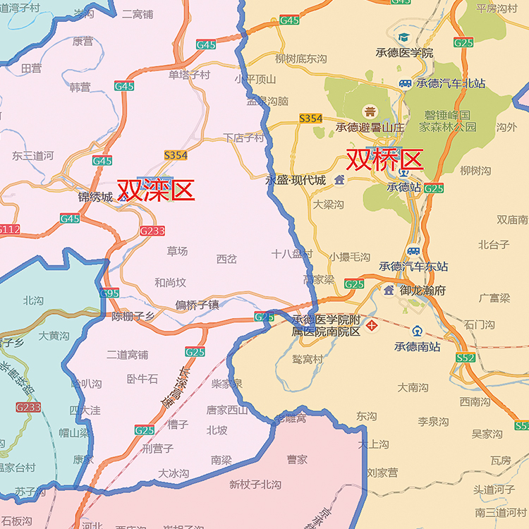 2024新款承德市地图贴图办公室挂图高清防水墙壁贴超大装饰画定制-图2