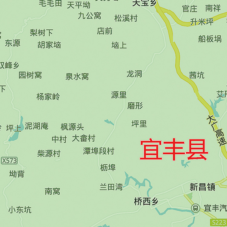 2024新款宜春市地图贴图办公室挂图高清防水墙壁贴超大装饰画定制-图3