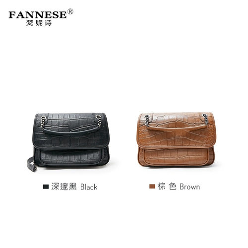 Качественная сумка, кожаная цепь, из натуральной кожи, крокодиловый принт, на цепочке